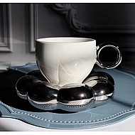 Чашка 220 мл с блюдцем Pillow Lenardi серая Чашка 220 мл с блюдцем Pillow Lenardi серая