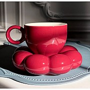 Чашка 220 мл с блюдцем Pillow Lenardi красная