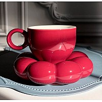 Чашка 220 мл с блюдцем Pillow Lenardi красная