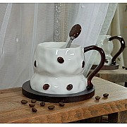 Кружка 330 мл на подставке и ложкой Coffee Lenardi