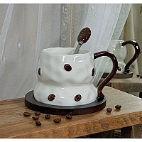 Кружка 330 мл на подставке и ложкой Coffee Lenardi