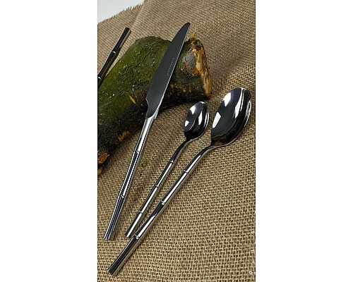 Набор столовых приборов Bambook Lenardi на 6 персон 24 предмета серебро