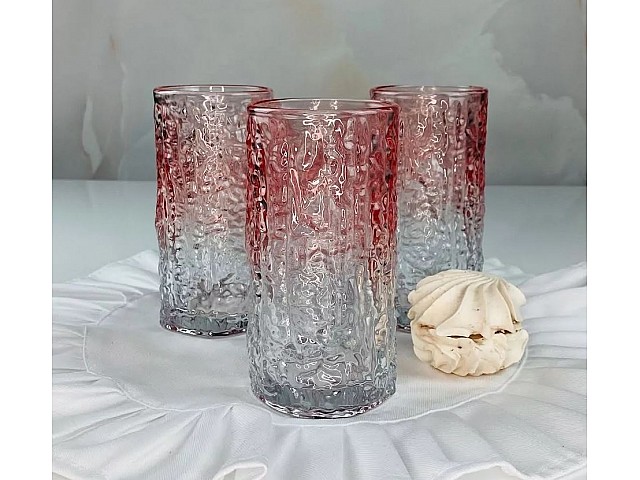 Набор из 6 стаканов 340 мл Glass Color Lenardi красный