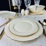 Набор из 6 тарелок 20 см Доминика крем Lenardi