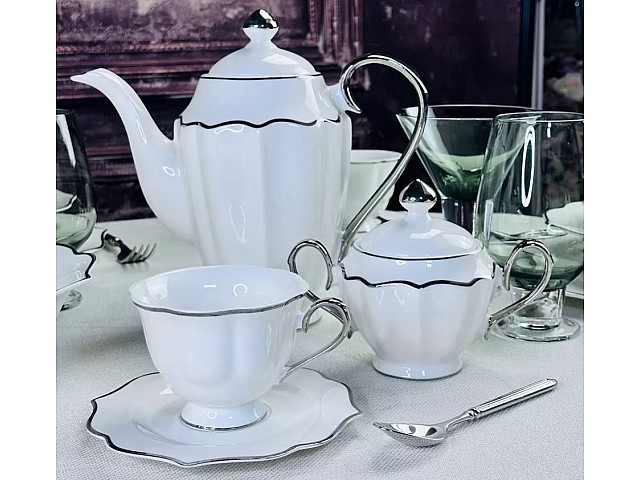 Чайный сервиз Magnolia Silver Lenardi на 6 персон 14 предметов