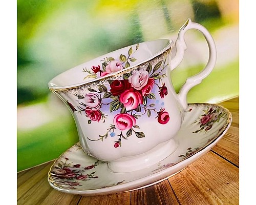 Чайный набор Flora роза Lenardi на 6 персон 12 предметов 260 мл