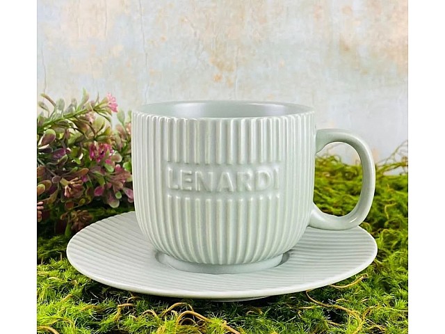 Чайный набор Stripe Lenardi на 6 персон 12 предметов 290 мл серый
