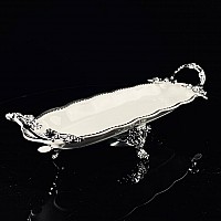 Блюдо 38 см Atlantis Lenardi на ножках с ручками