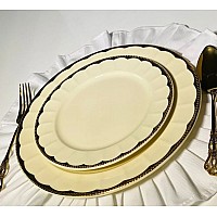 Набор из 6 тарелок 27 см Империал золото Lenardi