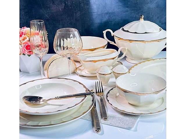 Обеденный сервиз Империал золото Lenardi на 6 персон 45 предметов