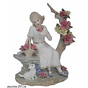 Статуэтка Lenardi Девочка с кошечкой 25 см