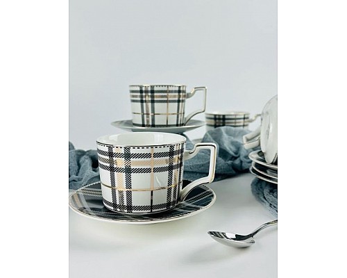 Чайный набор на 6 персон 12 предметов 280 мл Burb Lenardi черный