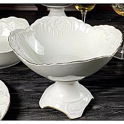 Фруктовница 20 см на ножке Аврора золото Lenardi