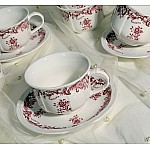 Чайный набор на 6 персон 12 предметов 250 мл Red Flowers Lenardi