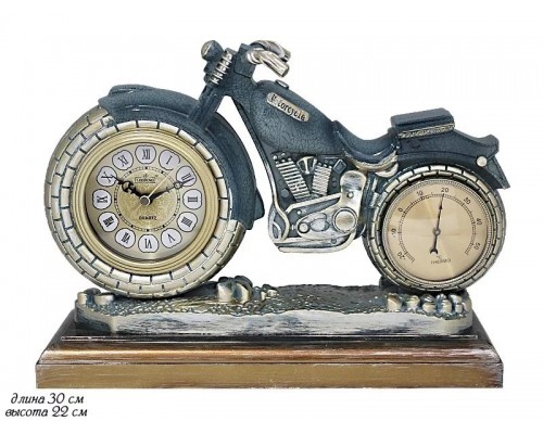 Часы настольные Мотоцикл Lenardi 22 см