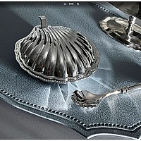 Икорница с ложкой Steel Lenardi