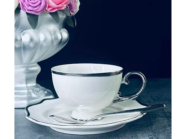 Чайный набор Luxe Lenardi платина на 6 персон 12 предметов