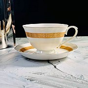 Чайный набор на 6 персон 12 предметов Золотой орнамент Lenardi