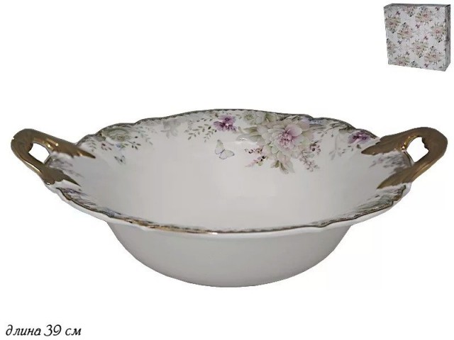 Салатник с ручками Lenardi Хризантемы 30 см