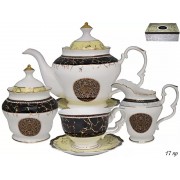 Чайный сервиз Мрамор Lenardi черный 17 предметов