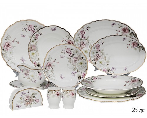 Обеденный сервиз Пионы Lenardi на 6 персон 25 предметов Обеденный сервиз Пионы Lenardi на 6 персон 25 предметов