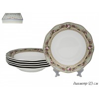 Набор 6 глубоких тарелок 23 см Малахит Lenardi