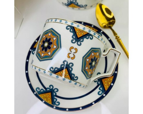 Чайный набор Lenardi Майолика оранжево-синий 12 предметов