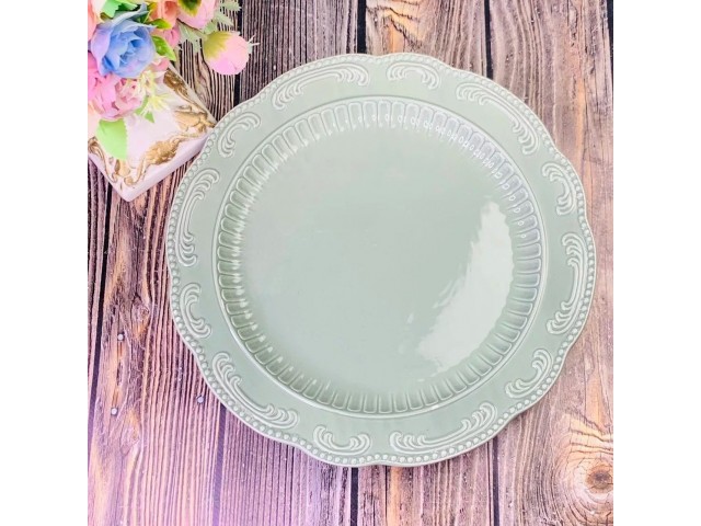 Круглое блюдо Бавария Lenardi серое 31 см