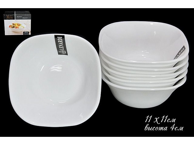 Набор из 6 салатников 11см Lenardi White