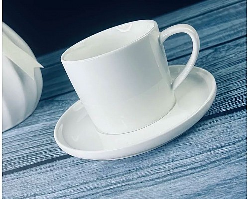 Чашка 300 мл Bianco с блюдцем Lenardi