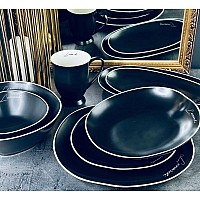 Обеденный сервиз Lenardi Матовый черный на 6 персон 30 предметов