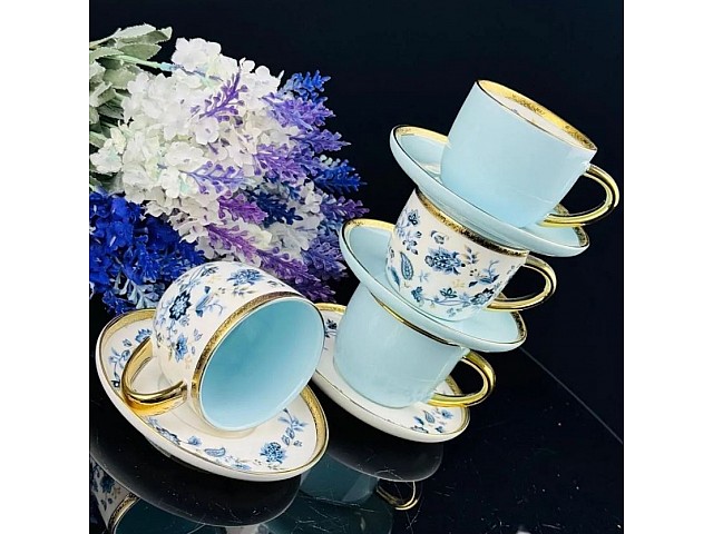 Кофейный набор Lassa Lenardi на 6 персон 12 предметов голубой