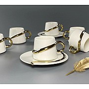 Кофейный набор Zorro Lenardi белый на 6 персон 12 предметов 110 мл