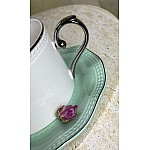 Чайный набор на 6 персон 12 предметов 370 мл Волна Lenardi бирюзовый