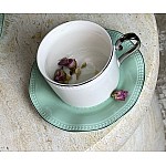 Чайный набор на 6 персон 12 предметов 370 мл Волна Lenardi бирюзовый