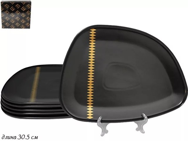 Набор тарелок Lenardi Tekito черный 30 см 6 шт