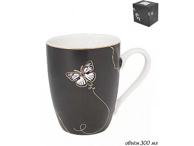 Кружка Lenardi Butterfly черный 300 мл