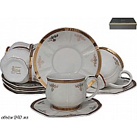 Чайный набор набор на 6 персон 240 мл 12 предметов Ампир Lenardi