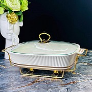 Мармит сервировочный 33 см Эллада Lenardi на подставке белый