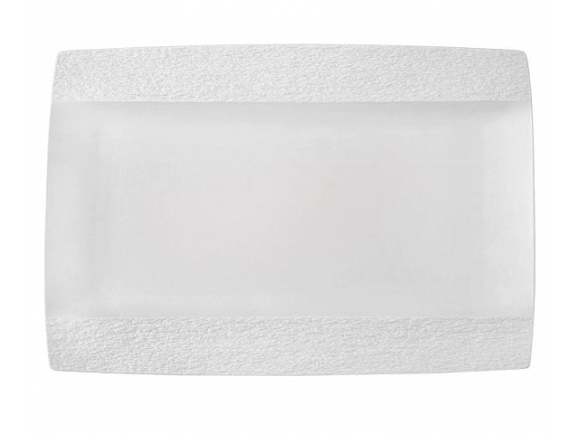 Прямоугольное блюдо 40 см Эфиопия Lenardi белое