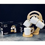 Кофейный набор на подставке Bamboo Lenardi на 6 персон 12 предметов 200 мл