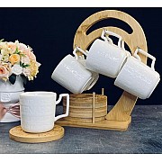 Кофейный набор на подставке Bamboo Lenardi на 6 персон 12 предметов 200 мл