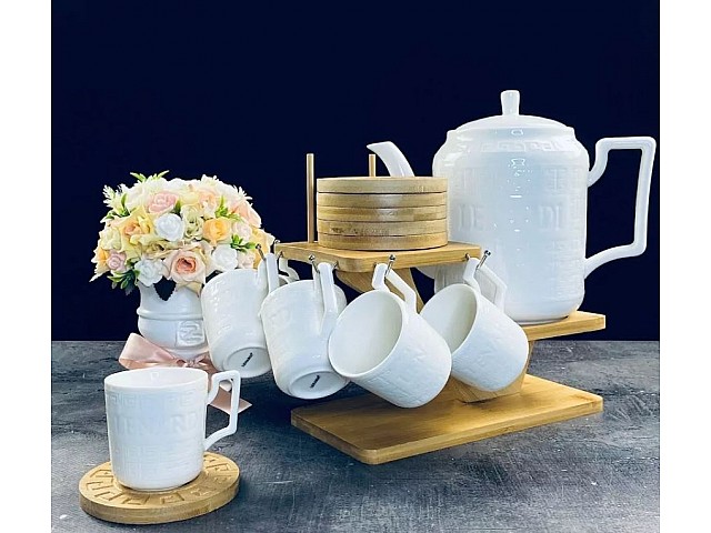 Кофейный набор 13 предметов 130 мл на подставке Bamboo Lenardi