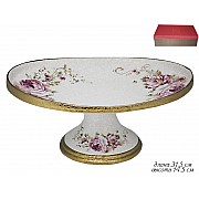 Фруктовница на ножке Мраморная Lenardi 31 см