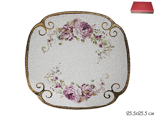 Блюдо квадратное 26 см Мраморная Lenardi