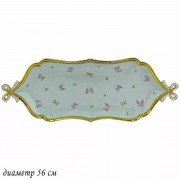 Прямоугольное блюдо Бабочки Lenardi зеленые 56 см