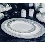 Овальное блюдо 23 см Версаль серебро Lenardi