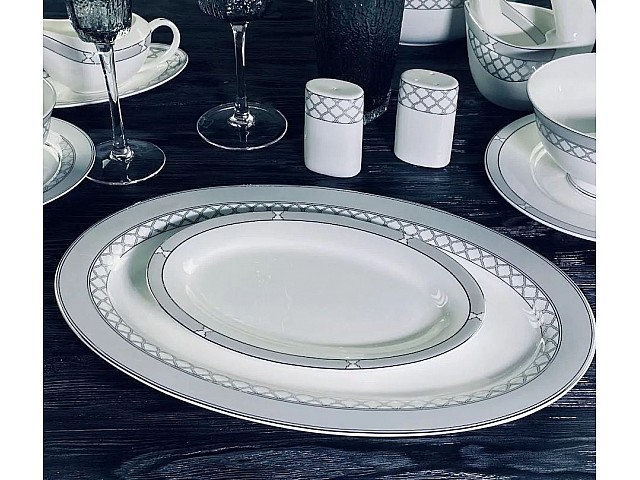 Овальное блюдо 23 см Версаль серебро Lenardi