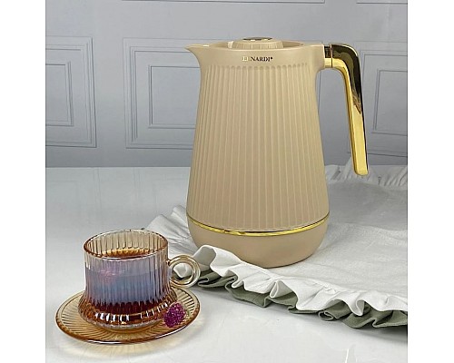 Термос 1000 мл Therm Lenardi бежевый золото