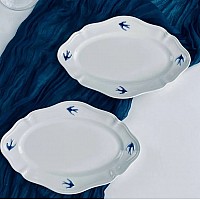 Набор из 2 овальных блюд 23 см Ласточки Lenardi